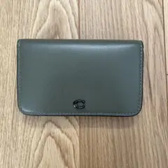 COACH カーキ　レザー 二つ折り財布