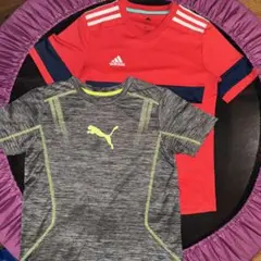キッズ　サッカー　PUMAシャツ　adidasシャツ