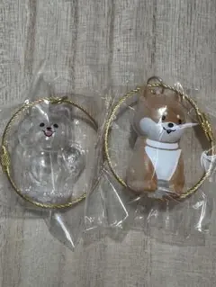 柴犬 ＋もう一匹　マスコット キーホルダー 2個セット