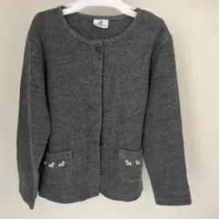 parentsdream ダークグレー 厚手カーディガン 140