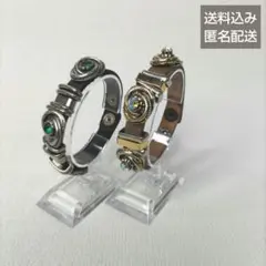 ユニセックス 本革 レザーブレスレット 2点セット