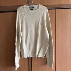 ラルフローレン ポニー 刺繍ロゴ ニット セーター ベージュ
