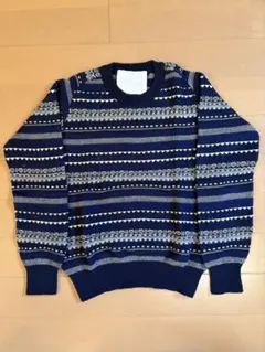 White Mountaineering ノルディック柄 クルーネックニット