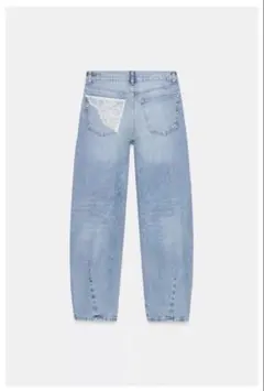 新作【ZARA】完売品 ザラ Z1975 ダメージ加工バギーレースデニムパンツ