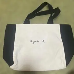 agnes b. トートバッグ ホワイト/ブラック