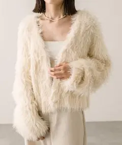 mystic シャギーVカーディガン