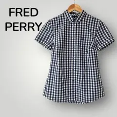 FRED PERRY ネイビー シャツ 半袖 チェック リンクコーデ おそろ