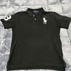 Polo Ralph Lauren ブラックポロシャツ M ビックポニー 短丈