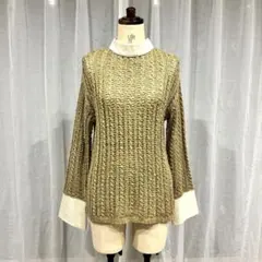 【美品】lawgy 春夏レースニットトップス　前後リバーシブル
