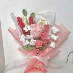 ハンドメイド かぎ針編み 花束毛糸