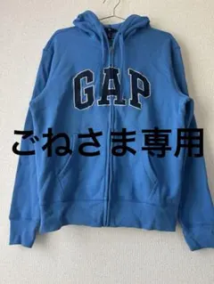 【レア】old GAP ジップパーカー デカロゴ ブルー