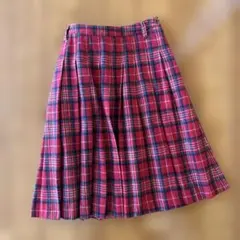 パーリッシィ プリーツ 赤チェックスカート