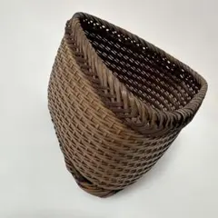 竹籠 三角形 バスケット 花器 茶道具