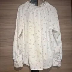 フラワープリント 長袖ブラウス