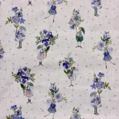 【ハギレ】acufactumプリント生地26cm×36cm「花束と妖精」