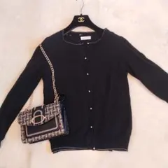 【美品】MILLE SPASSI アンサンブル 2点SET レース切替 ラメ L