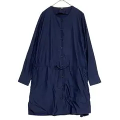 UNIQLO ユニクロ　ノーカラー レーヨンワンピース ネイビー　S