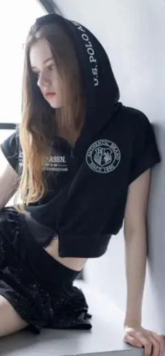 clear U.S. POLO ASSN. フレンチスリーブ裏毛パーカーのサムネイル
