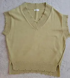 セポ cepo ニット ベスト ダメージ加工 Ｖネック オーバーサイズ