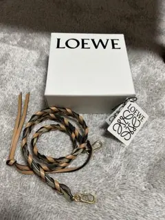LOEWE 編み込み レザーショルダーストラップ ブレイデッド ショルダーバッグ