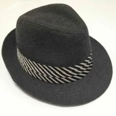 新品♪ストライプ中折れハット☆グレー