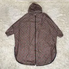 【未使用】 レインコート サイクルコート ポンチョ　フード 撥水 チェック