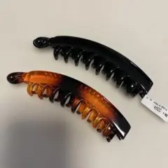バナナクリップ 2点セット ブラック べっ甲柄のサムネイル