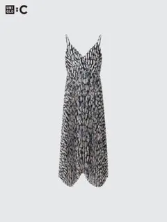 UNOQLO ユニクロ C プリーツキャミソールワンピース ジオメトリック L