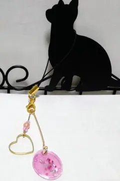 【素人ハンドメイド】レジンピンク『数字7』♡キーホルダー・ストラップ
