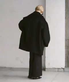 Happy John ウールブレンドシャギーコクーンPコート