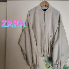 ZARA フェイクスエード ボンバージャケット ベージュ XSのサムネイル