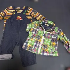 ミキハウス　サロペット、長袖、ウインドブレーカーセット　 80cm