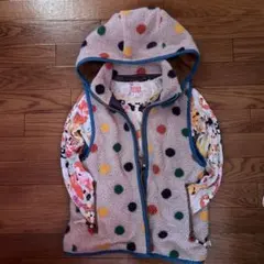 カラフルドット ボアジャケット フード付き