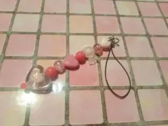 No.60 ハート　ピンク　推し活　デコラ　ストラップ