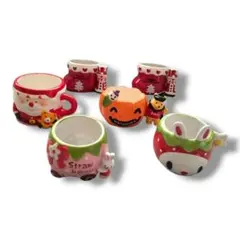 デザートカップ まとめ売り 陶器 うさぎ いちご プーさん クリスマス かわいい