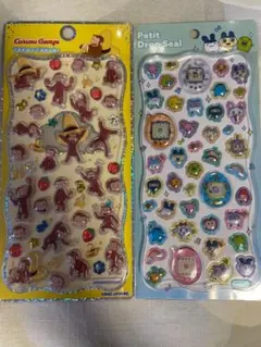 おさるのジョージ　プチドロップステッカー　たまごっち　プチドロップシール