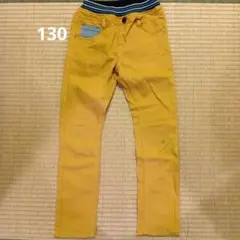 130 イエロー ストライプウエストバンド ロングパンツ