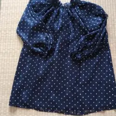 UNITED ARROWS ネイビー ドット柄 ワンピース