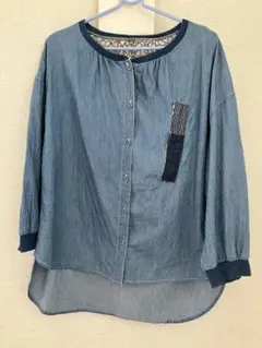 north object 長袖シャツブラウス　インディゴブルー　リメイク品のサムネイル