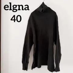 美品✨️elgna 【40】ブラック タートルネックセーター タートルネック