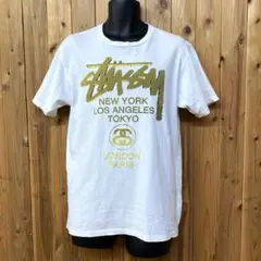 Stüssy ステューシー ワールドツアー半袖Tシャツ 両面プリント メンズ M