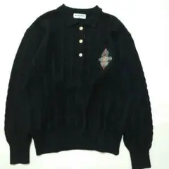 MUNSINGWEAR マンシングウェア ニット ポロ ウール100 黒
