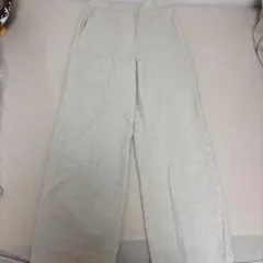 リネン風ライトベージュワイドパンツ