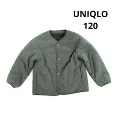 UNIQLO　キルティングジャケットリバーシブル　フリース カーキ120cm