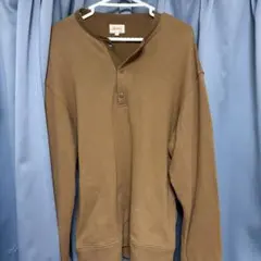 eddie bauer ヘンリーネック ロンT サーマル ブラウン L 短丈 - メルカリ