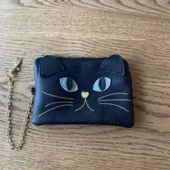 【新品未使用】猫　キャット　パスケース　黒　ブラック