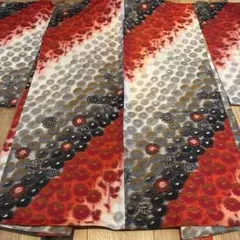 銘仙 美品 羽織 長羽織 饅頭菊 菊 縞 大正ロマン レトロ アンティーク着物