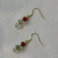 フローライトとハートのピアス[16]