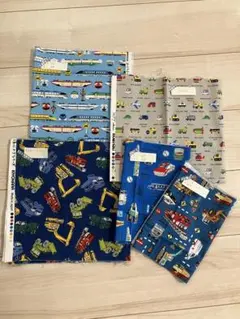 男の子向け オックス 生地 はぎれ 青系 新幹線 車 電車 乗り物