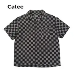 Calee オープンカラー ジャカード パイル シャツ ブロック チェック Mのサムネイル